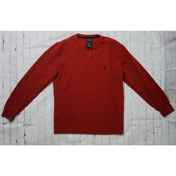 Ralph lauren Polo Button Up red Thermal Shirt XL - Picture 1 of 6